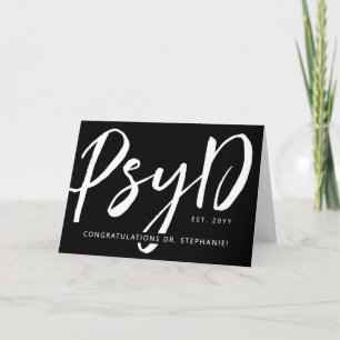 Carte Élégant sur mesure PsyD Docteur en psychologie Mod