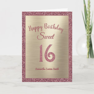 Carte Élégant Sweet 16 Anniversaire Rose Parties scintil