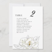 Carte Élégant tableau de sièges Mariage de Magnolia blan (Devant)