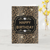 Carte Elégant taches de léopard de Parties scintillant n (Fleur jaune)