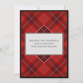 Carte Élégant Tartan moderne | Joyeuse photo de Noël (Dos)