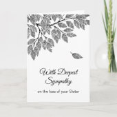 Carte Elegant Tree Branch Foliage Deepest Sympathy (Devant)