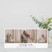 Carte Elégant trois photo Collage Mariage Merci (Debout devant)