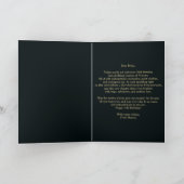 Carte Elégant Turquoise et métal or 70e anniversaire (Intérieur)