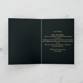 Carte Elégant Turquoise et métal or 80e anniversaire (Intérieur)