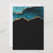 Carte Elégant Turquoise Gold Agate 90e anniversaire Invi (Dos)