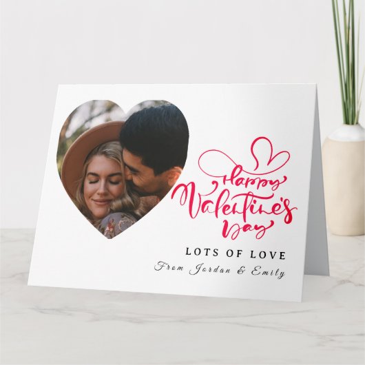 Carte Elegant Typography Happy Valentines Day 1 Photo (Devant)