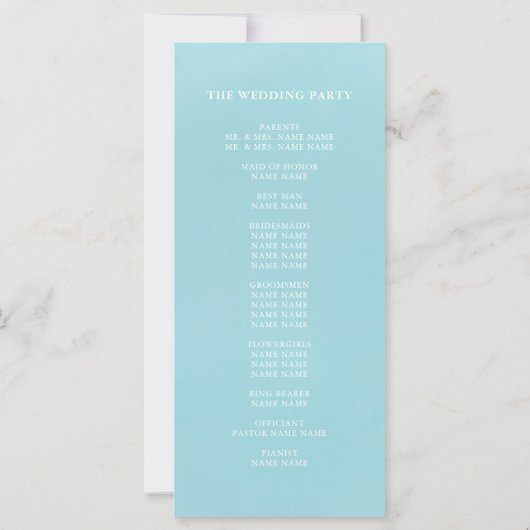 Carte Elégant verre de mer Turquoise Monogramme programm (Dos)