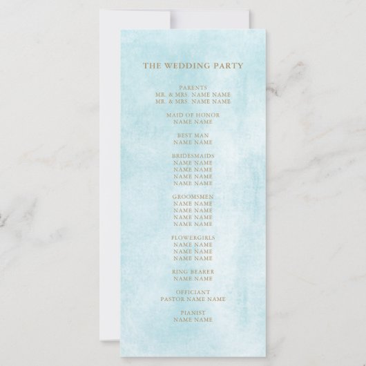 Carte Elégant verre de mer Turquoise Monogramme programm (Dos)