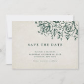 Carte Élégant vert émeraude économiser la date (Devant)