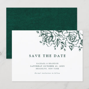 Carte Élégant vert émeraude économiser la date