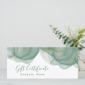 Carte Elégant Vert Parties scintillant or Aquarelle (Debout devant)