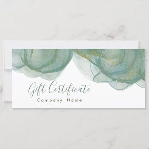Carte Elégant Vert Parties scintillant or Aquarelle