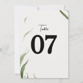 Carte Elégant vert poussiéreux Numéro de tableau Mariage (Devant)