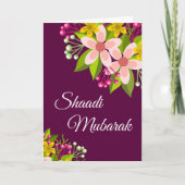 Carte Elegant Vibrant Floral Shaadi Mubarak (Devant)