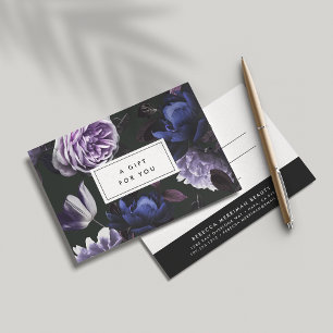 Carte Élégant violet foncé floral   Certificat cadeau