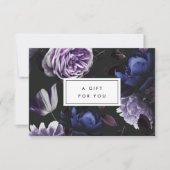 Carte Élégant violet foncé floral | Certificat cadeau (Devant)