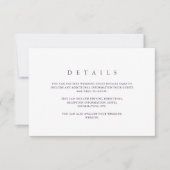 Carte Élégant violet Mariage Floral Détails de l'invité (Devant)