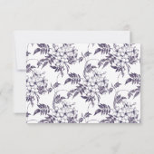 Carte Élégant violet Mariage Floral Détails de l'invité (Dos)