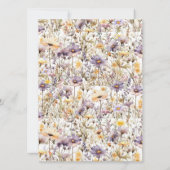 Carte Élégant violet Mariage floral Numéro de tableau ph (Dos)