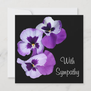 Carte Élégant violet pansé fleur art lilas sympathie