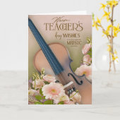 Carte Elegant violin Teacher’s Day Floral (Fleur jaune)