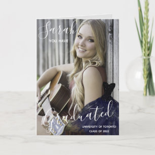 Carte Élégant Vous Avez Diplômé Collage Photo Graduatio