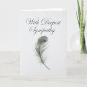 Carte Elegant Watercolor Feather Sympathy Card (Devant)
