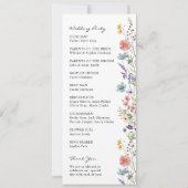 Carte Elégant Whimsical Boho Fleur sauvage Wedding Progr (Dos)
