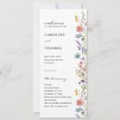 Carte Elégant Whimsical Boho Fleur sauvage Wedding Progr (Devant)