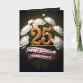 Carte Elégant White Peonies 25e anniversaire de Mariage (Devant)