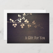 Carte Elegant Zen Gold Branch Spa certificat cadeau (Devant / Derrière)