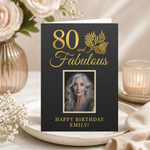 Carte Élégante 80 et Incroyable 80e Anniversaire Photo