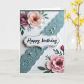 Carte élégante à motif floral et écriture script (Fleur jaune)