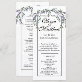 Carte Elégante aquarelle chic lavande verdure (Devant / Derrière)