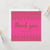 Carte Elégante aquarelle fleurie douche nuptiale merci (Devant/Arrière en situation)