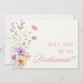 Carte Elégante aquarelle Floral Chic Bridesmaid Proposit (Devant)