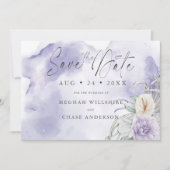 Carte Elégante aquarelle florale Lilac Peony (Devant)