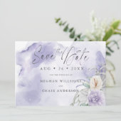 Carte Elégante aquarelle florale Lilac Peony (Debout devant)