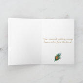 Carte Elégante aquarelle Peacock Anniversaire (Intérieur)