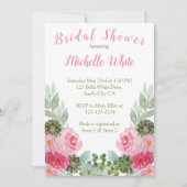 Carte Elégante aquarelle rose (Devant)