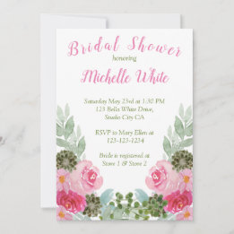 Carte Elégante aquarelle rose