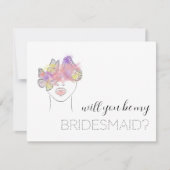 Carte Elégante Aquarelle Rose Serez-Vous Ma Femme D'Accu (Devant)