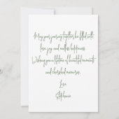 Carte Elégante aquarelle Verdure et florale blanche (Dos)