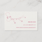 Carte élégante avec des fleurs rouges et chevrón (Dos)