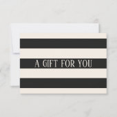Carte Élégante Beauté de Rayures Noir Écru Blanc Minimal (Devant)