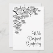 Carte Élégante branche de pin noir blanc Sympathie (Devant)