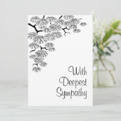 Carte Élégante branche de pin noir blanc Sympathie (Debout devant)