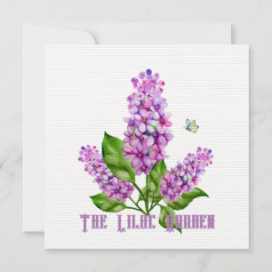 Carte Élégante branche lilas aquarelle
