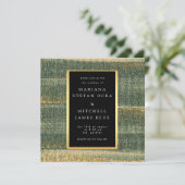 Carte Élégante brosse verte avec or et noir (Debout devant)